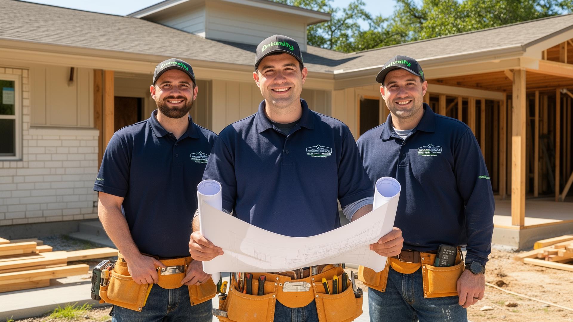 Brightline Remodeling project team on a residential job site in Austin, Texas